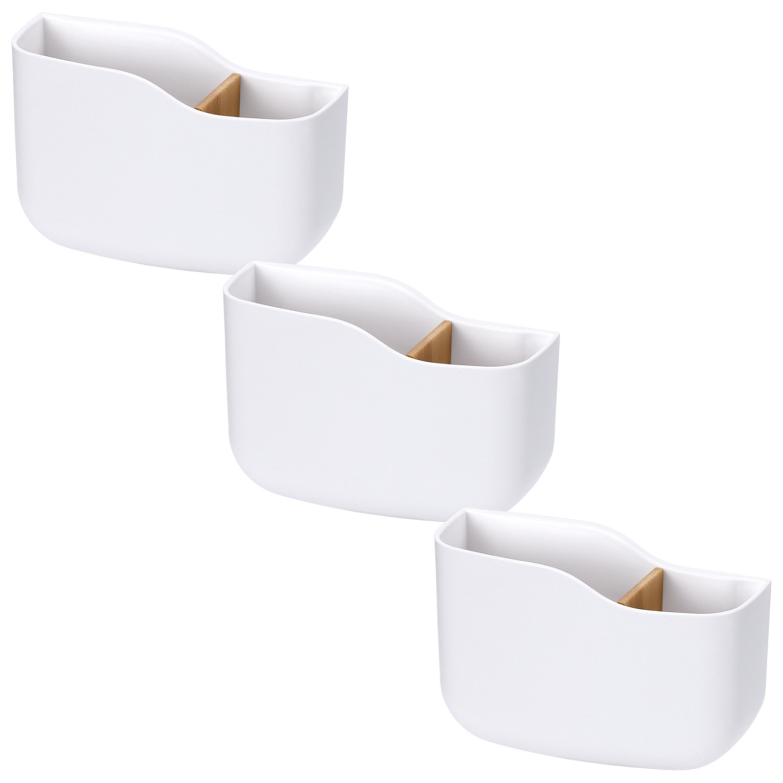 Food Storage Dividers - 3개입 리모컨 홀더 벽걸이 정리함 대나무