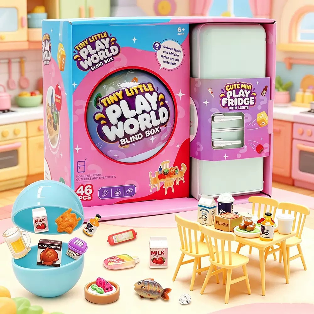 Food Storage On Table - 4색 미니 냉장고 블라인드 박스 장난감