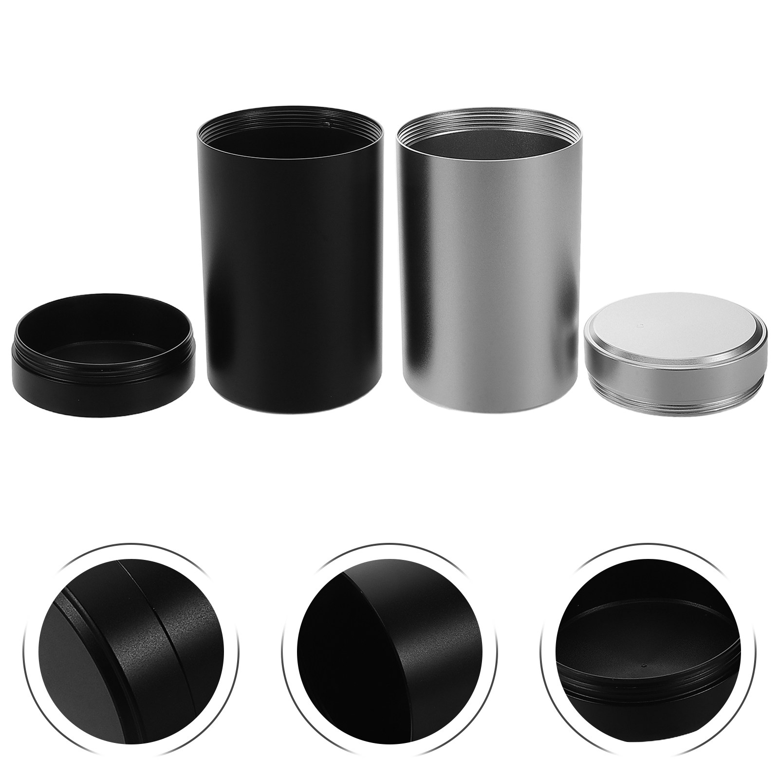 Food Storage Jars & Containers - 2개 세트 금속 용기 세트 알루미늄