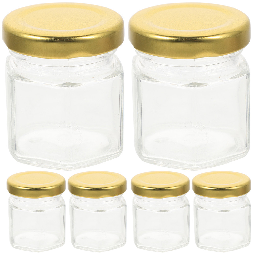 Food Storage Jars & Containers - 6개입 육각형 유리병, 투명 재사용 가능한