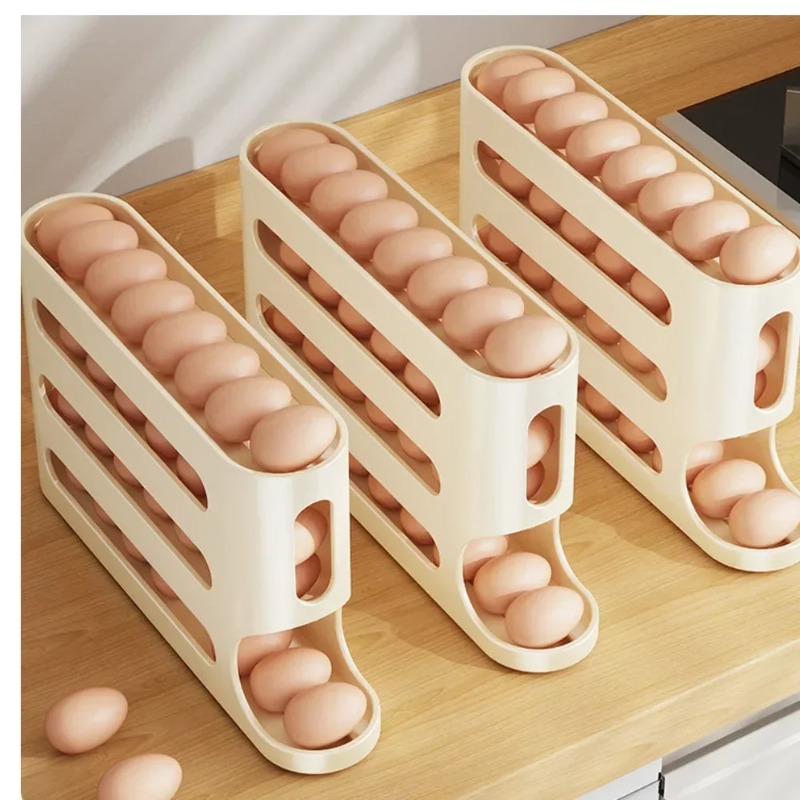 Egg Storage Holder - 4단 자동 회전 계란 홀더 랙