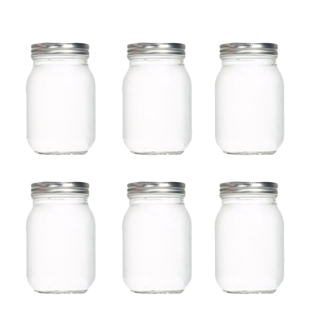 Food Storage Jars & Containers - 6Pcs 투명한 둥근 유리병, 식품 저장용