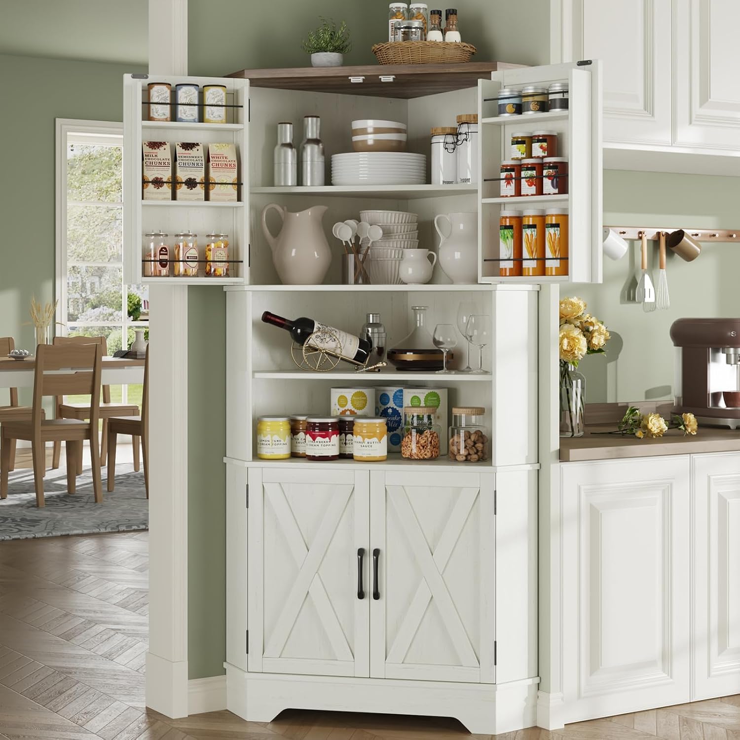 Food Storage Kitchen Cabinet - # 코너 캐비닛, 67인치 높이 주방