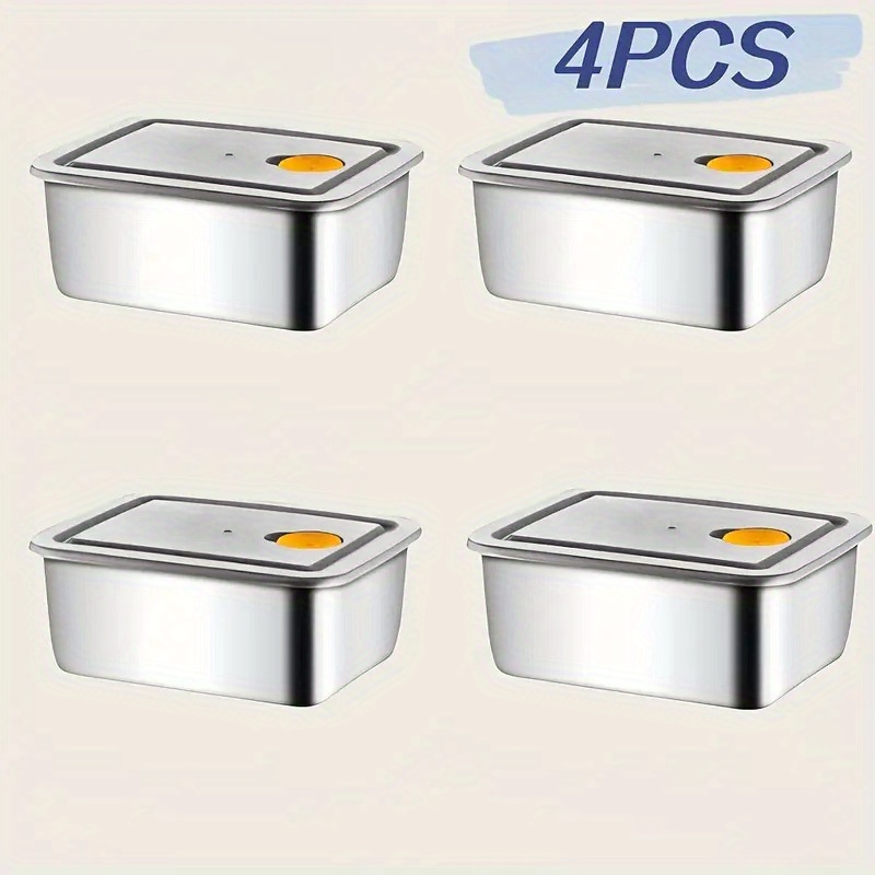 Food Storage Freezer Containers - 4개 스테인리스 스틸 식품 보관 용기