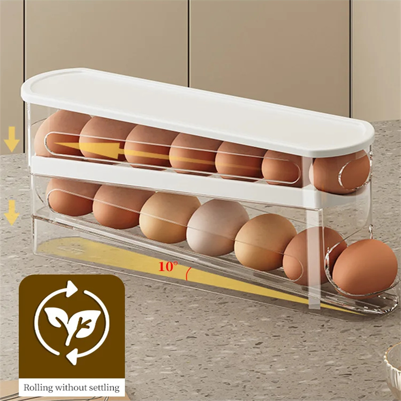 Egg Storage Holder - 슬라이드형 계란 상자 이중 자동 계란