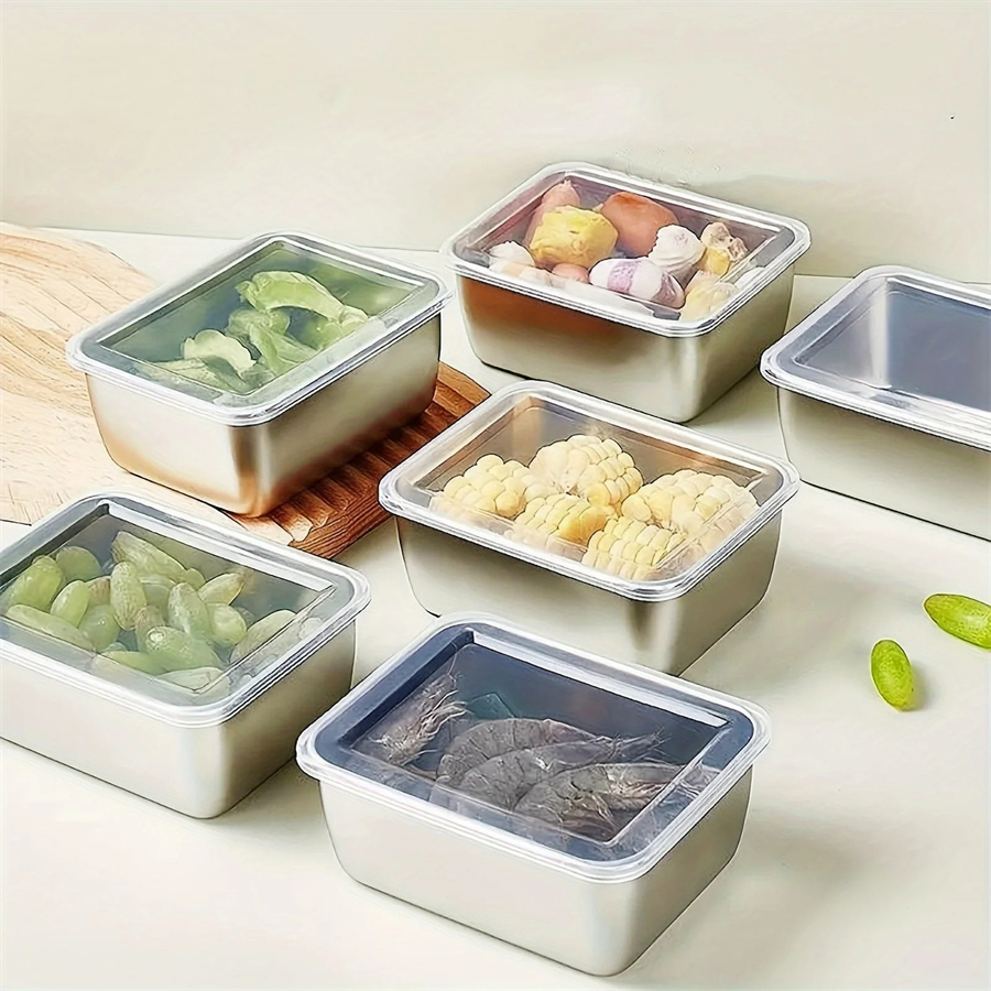 Food Storage On Table - 1/3/5pcs 스테인레스 스틸 식품 보관 상자