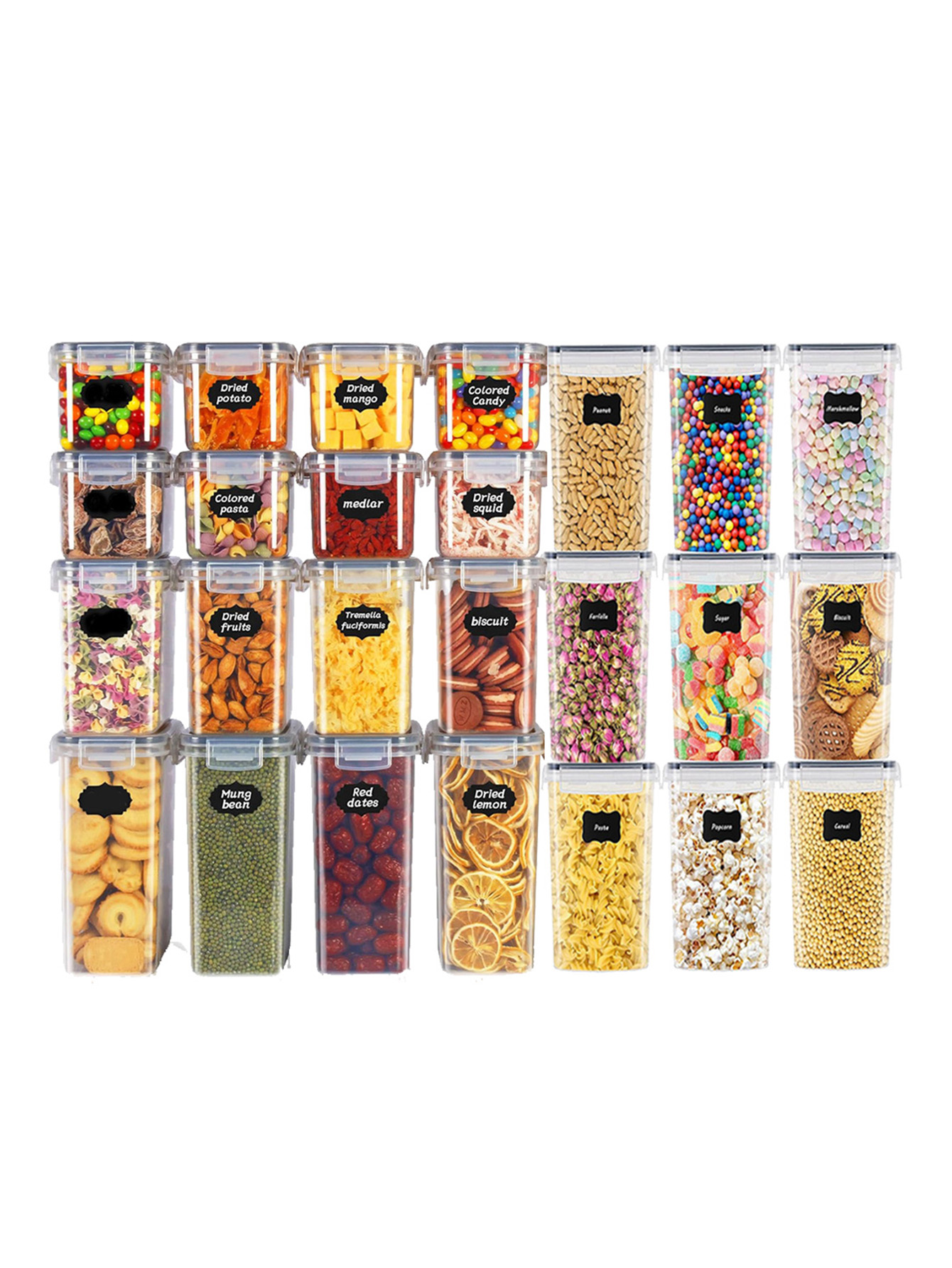Food Storage On Table - 48개, 뚜껑이 있는 밀폐형 식품 보관
