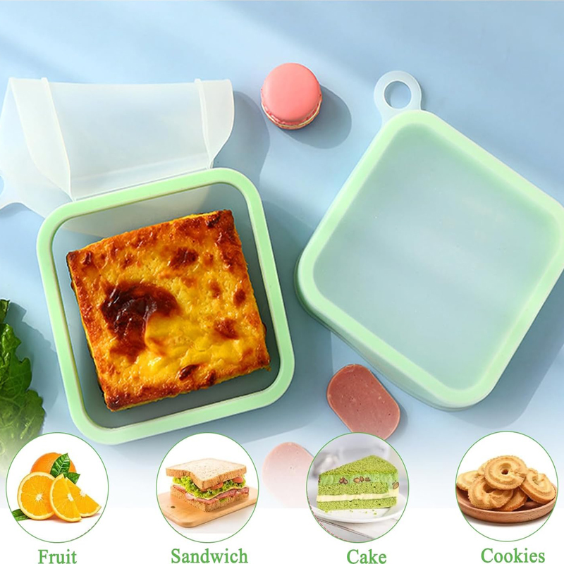 Food Storage Handling - 실리콘 샌드위치 토스트 도시락 상자 손잡이