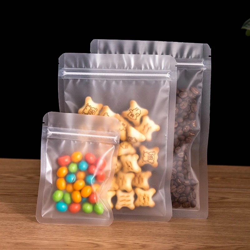 Food Storage Year Supply - 100pcs 젖빛 무광택 지퍼 잠금 가방