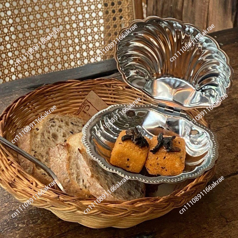 새로운 프랑스 레트로 스테인리스 스틸 쉘 버터 박스 보 - Food Storage Medieval 리뷰 및 가격