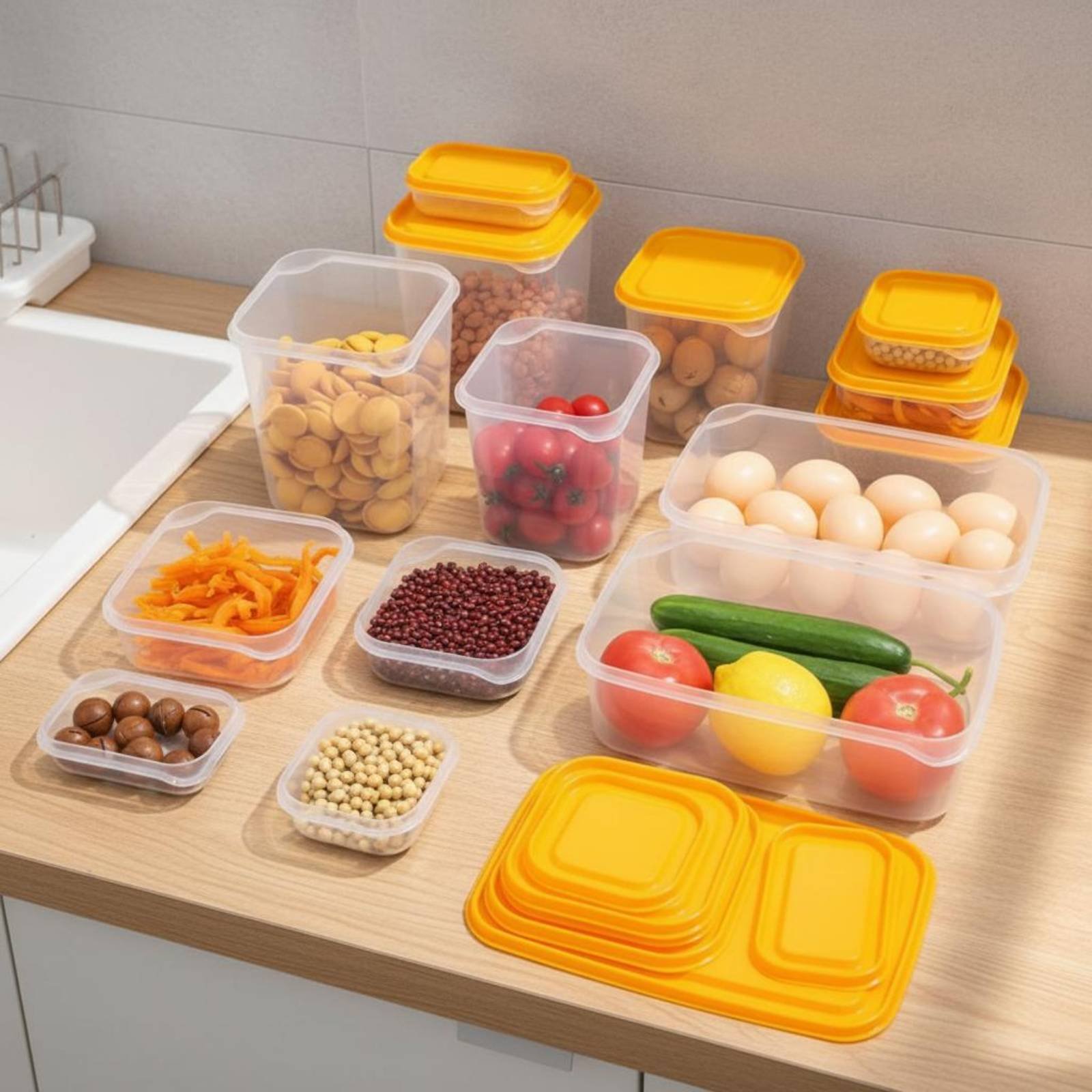 17개 냉장고 보관함 세트, 새지 않는 플라스틱 음식  - Food Storage Box Set 리뷰 및 가격