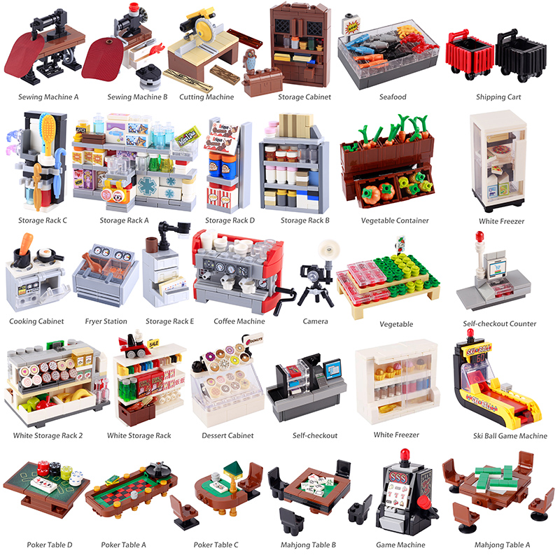 MOC 시티 슈퍼마켓 빌딩 블록 포켓 테이블 게임 재봉 - Food Storage Building 리뷰 및 가격