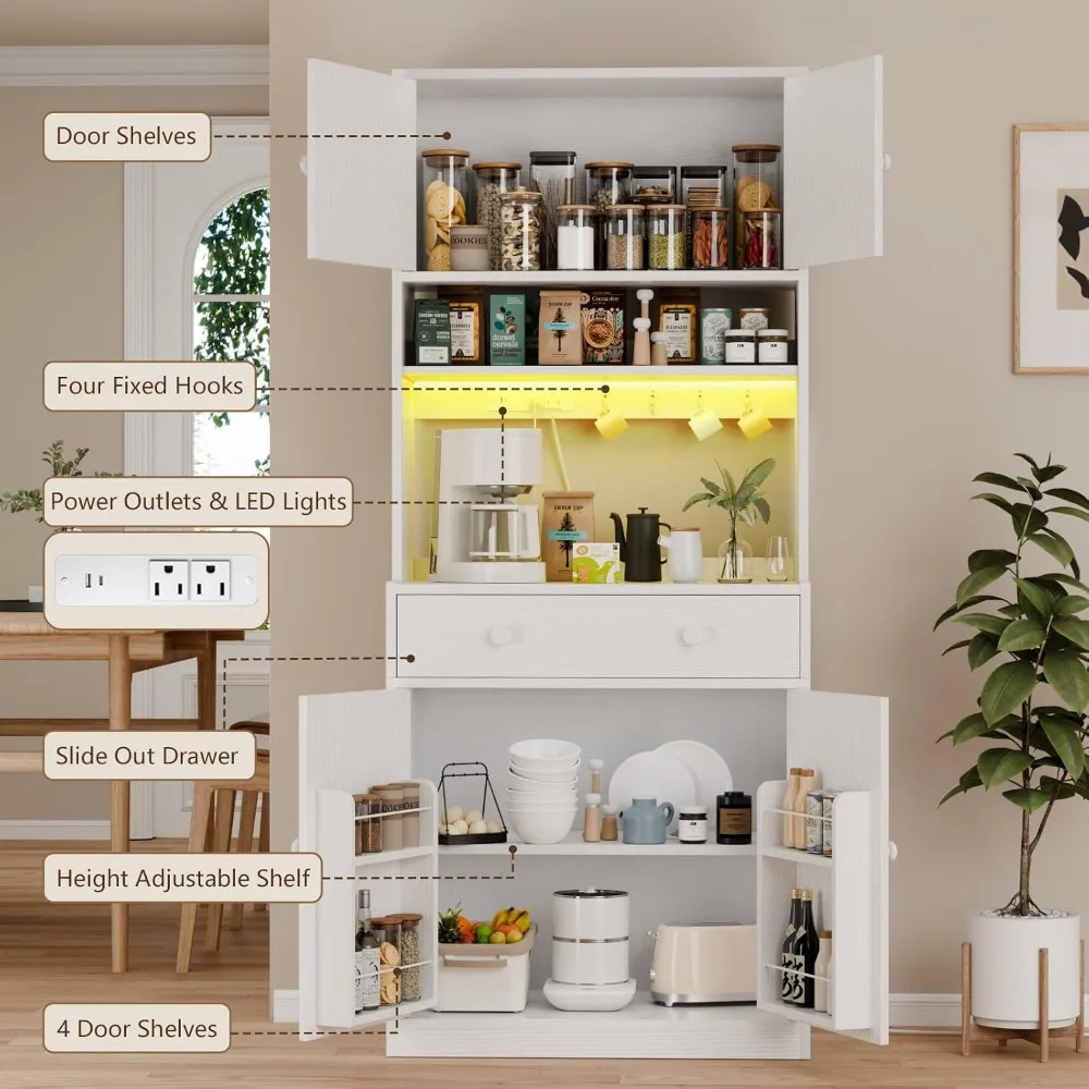 코르필 71인치 높이 주방 팬트리 수납장(전원 콘센트  - Food Storage Kitchen Cabinet 리뷰 및 가격