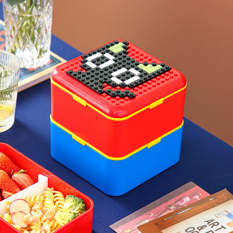 재미있는 봉인 도시락 상자 세트, DIY 컬러 빌딩 블 - Food Storage Building 리뷰 및 가격