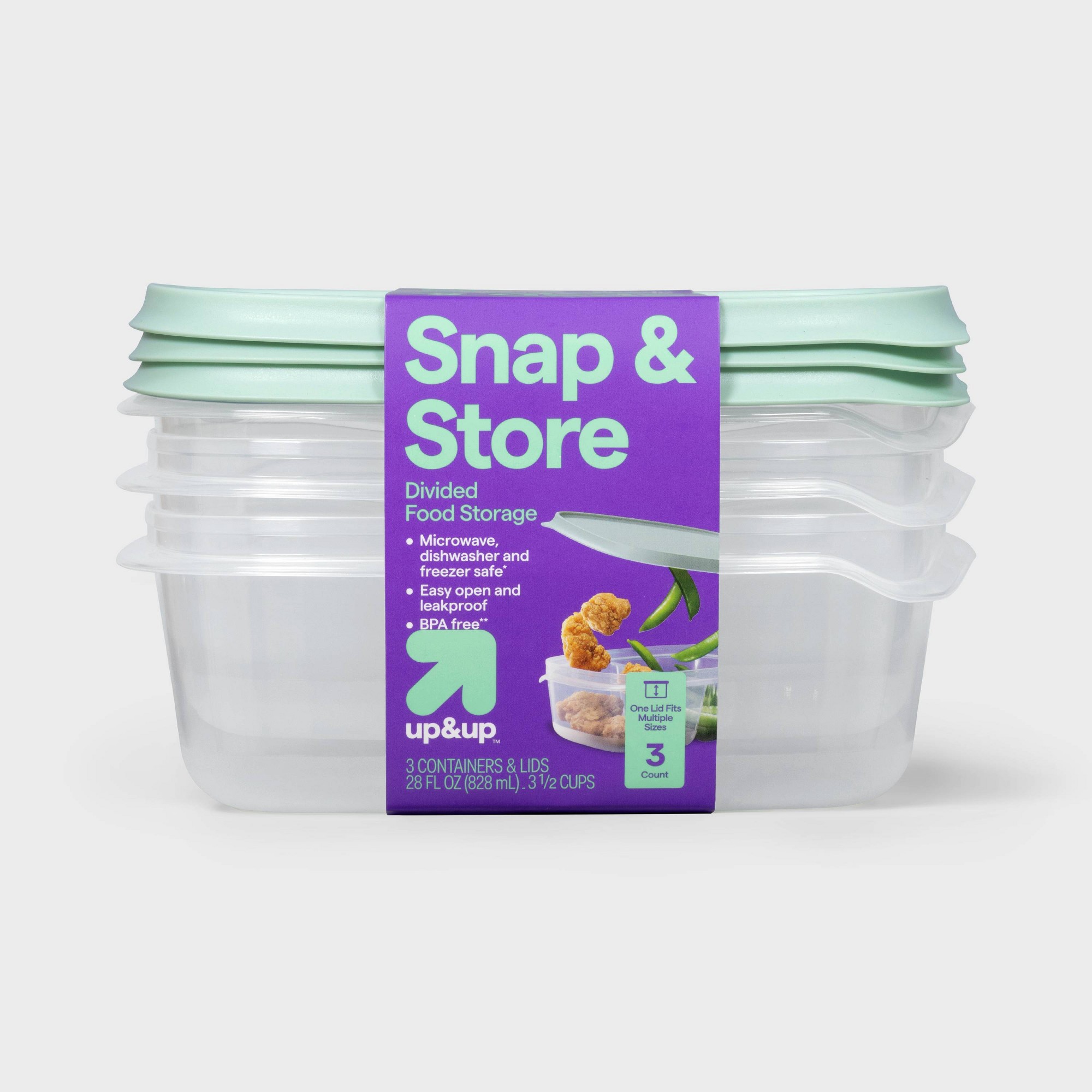 3칸짜리 투명 플라스틱 직사각형 음식 보관 용기 (스냅 - Food Storage Dividers 리뷰 및 가격
