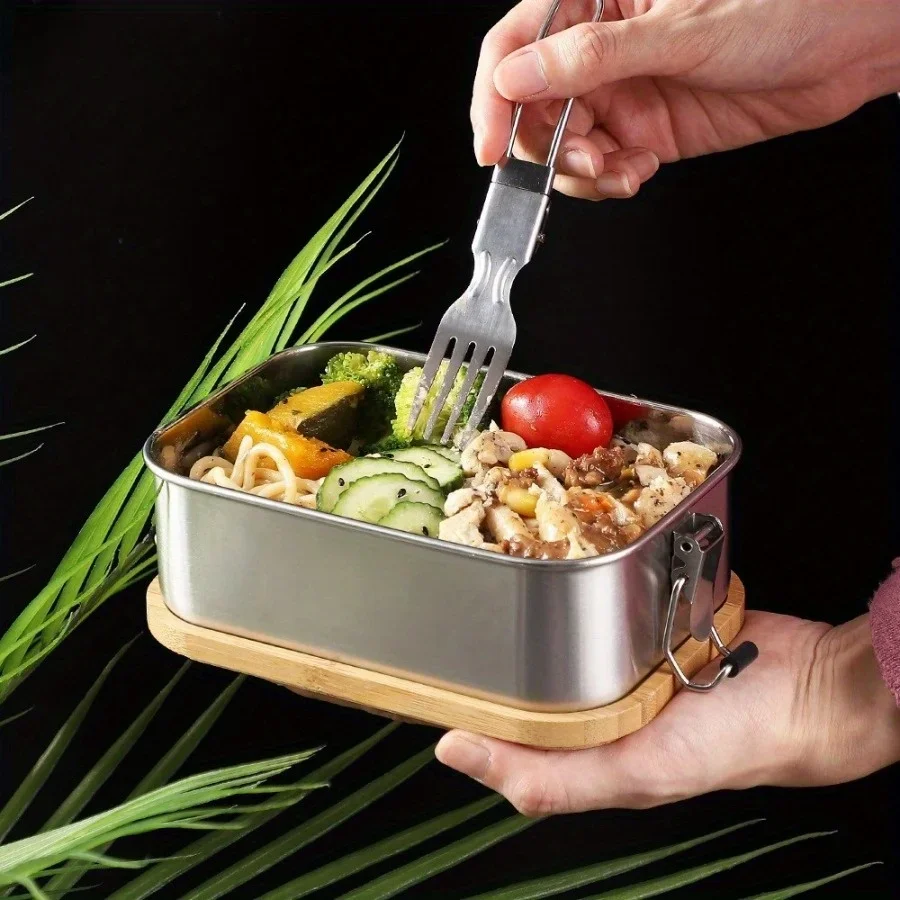 새로운 304 스테인리스 스틸 대나무 뚜껑 도시락, 일 - Food Storage On Table 리뷰 및 가격