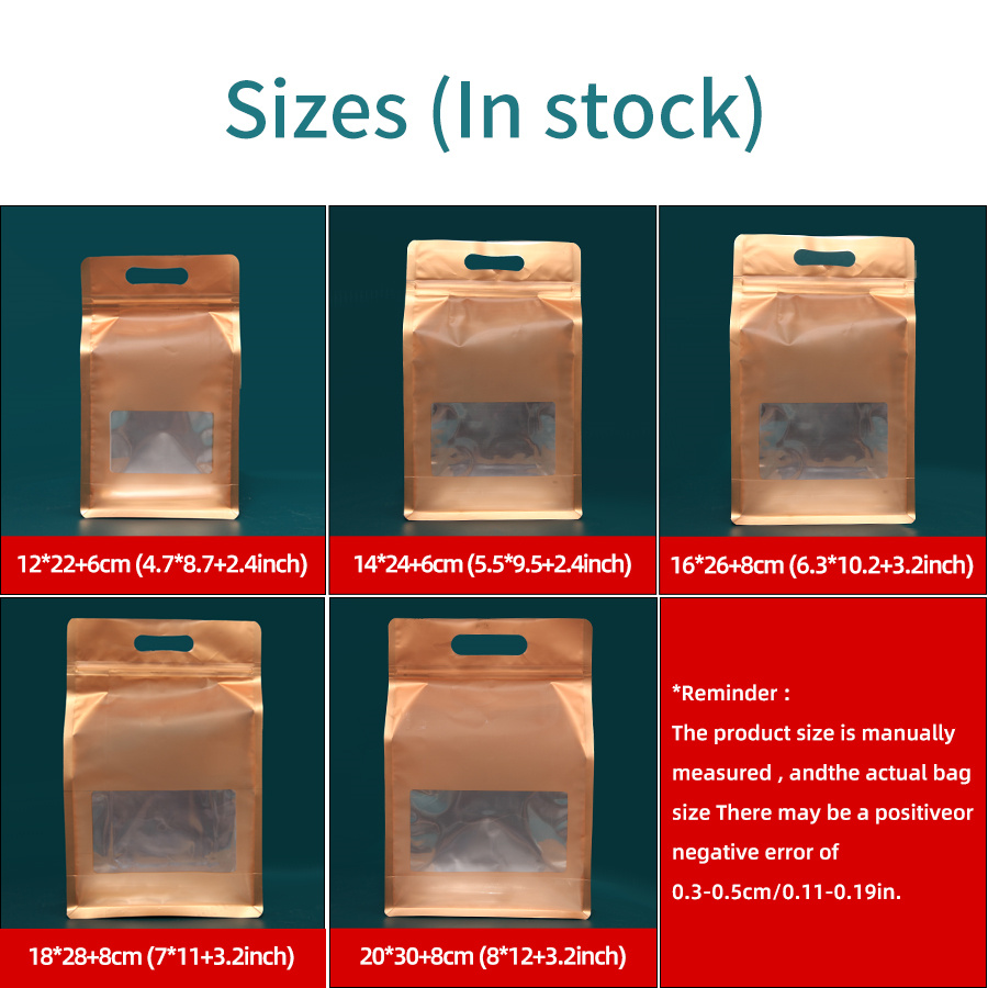 재사용 가능한 금색 팔각형 플라스틱 파우치(손잡이 창  - Food Storage Handling 리뷰 및 가격