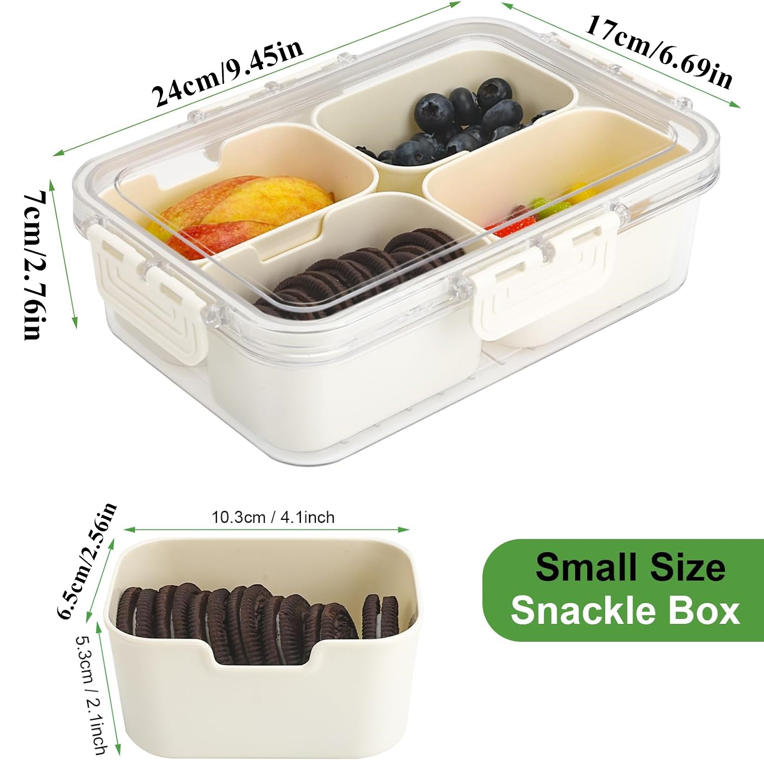 휴대용 식품 보관함, 스낵 보관함, 뚜껑이 있는 4칸, - Food Storage Dividers 리뷰 및 가격