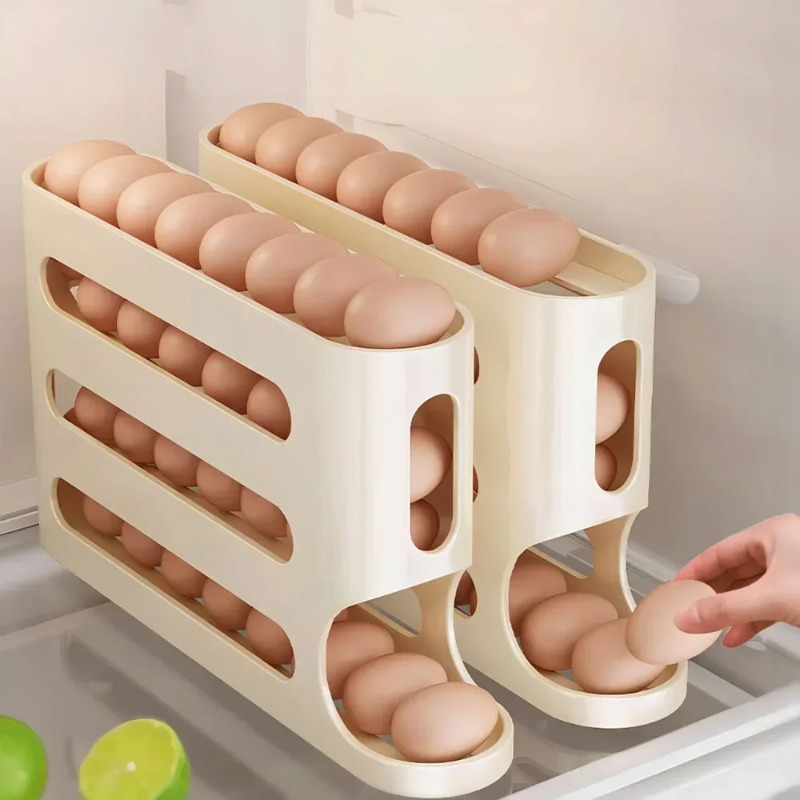 4단 자동 회전 계란 홀더 랙 - 주방 냉장고 계란 보 - Egg Storage Holder 리뷰 및 가격