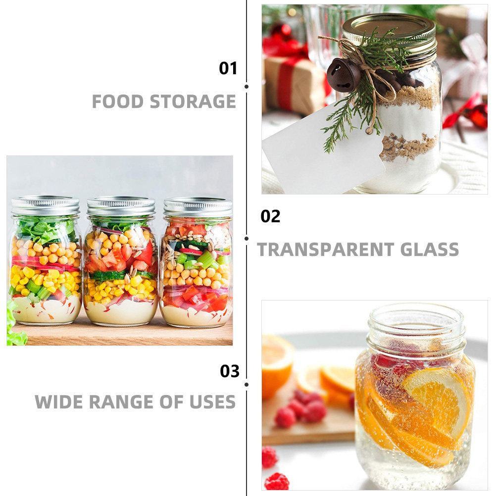 6Pcs 투명한 둥근 유리병, 식품 저장용 밀폐 뚜껑  - Food Storage Jars & Containers 리뷰 및 가격