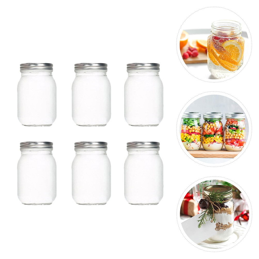 6Pcs 투명한 둥근 유리병, 식품 저장용 밀폐 뚜껑  - Food Storage Jars & Containers 리뷰 및 가격