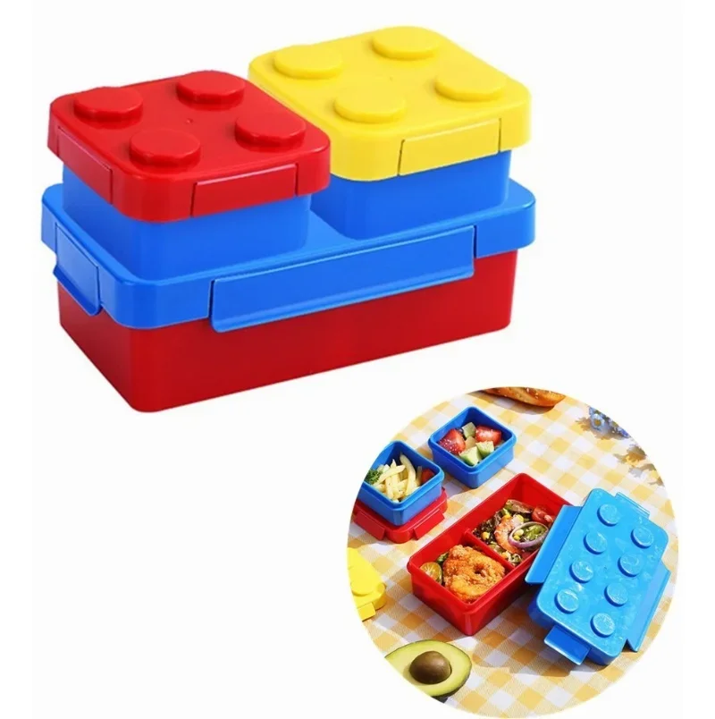 빌딩 블록 도시락 상자, DIY 어린이 도시락 상자,  - Food Storage Building 리뷰 및 가격