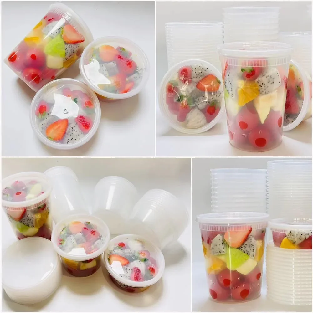 뚜껑이 있는 24개 델리 식품 보관 용기, 플라스틱 식 - Food Storage Freezer Containers 리뷰 및 가격