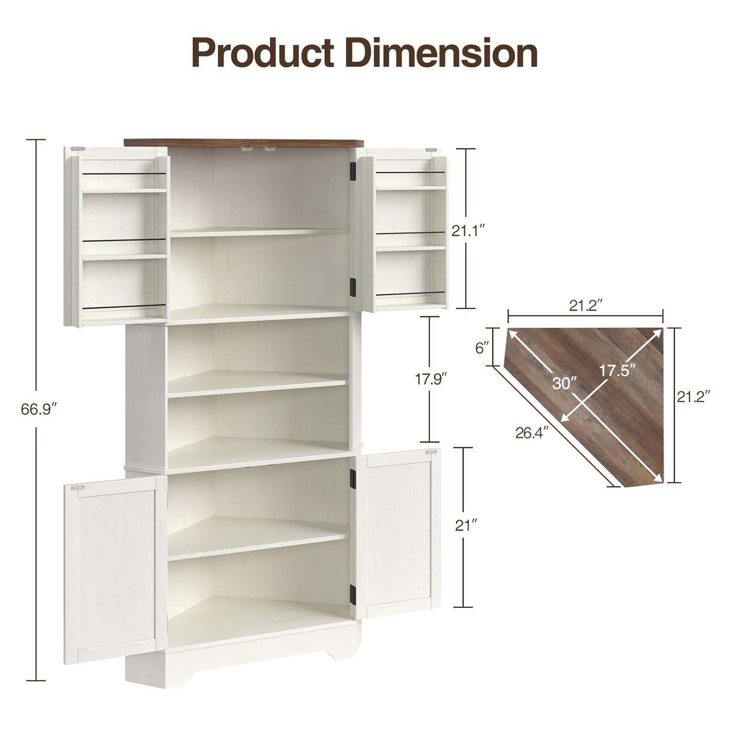 # 코너 캐비닛, 67인치 높이 주방 팬트리 수납장,  - Food Storage Kitchen Cabinet 리뷰 및 가격