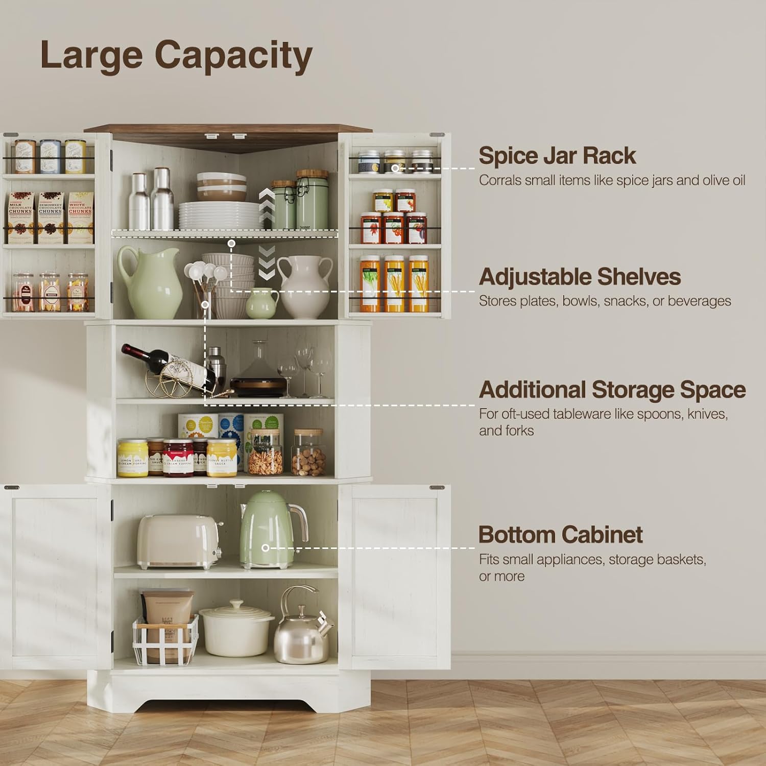 # 코너 캐비닛, 67인치 높이 주방 팬트리 수납장,  - Food Storage Kitchen Cabinet 리뷰 및 가격