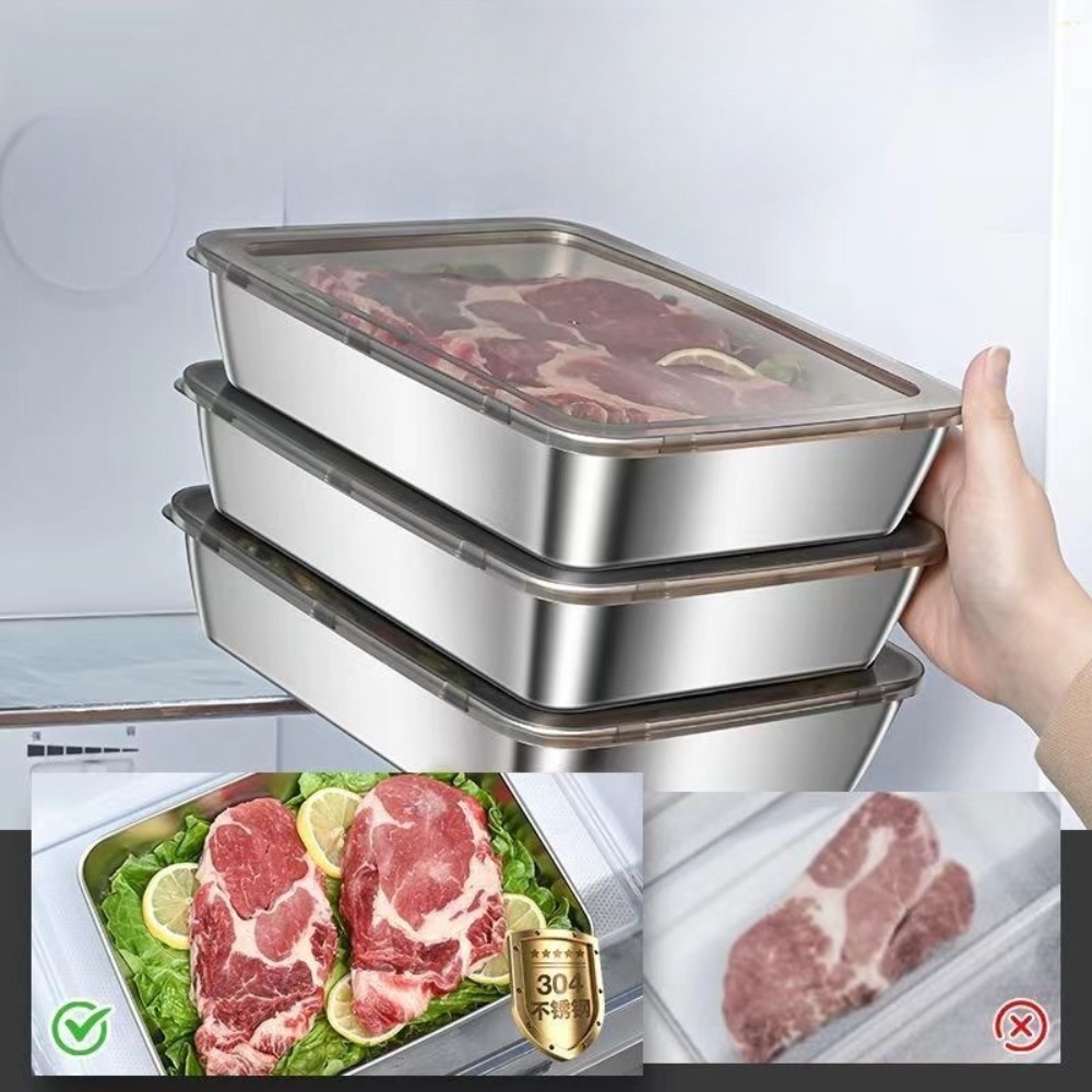 식품 등급 스테인리스 스틸 서빙 트레이(뚜껑 포함),  - Food Storage On Table 리뷰 및 가격