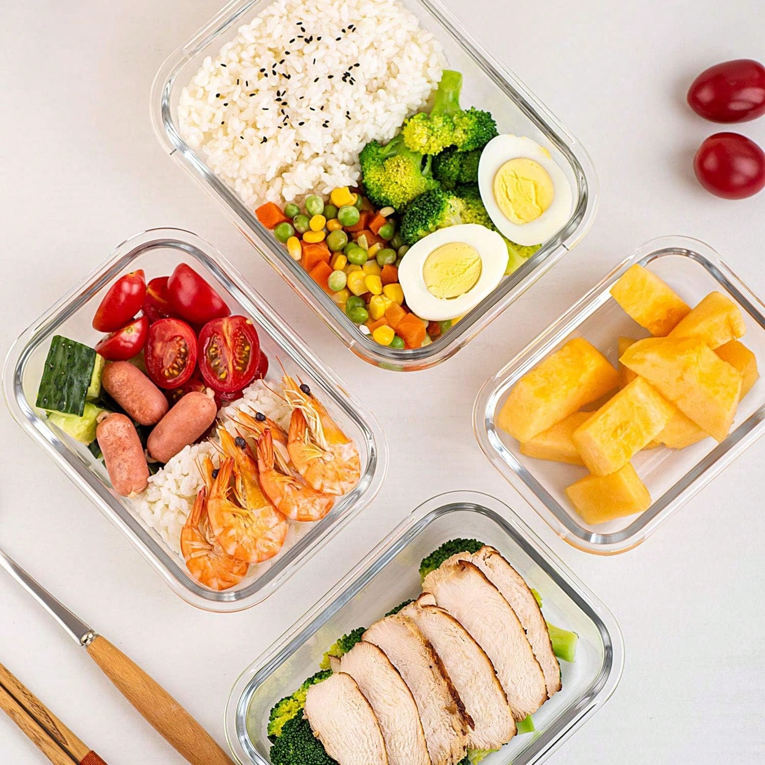 10팩 유리 밀프렙 용기, 뚜껑이 있는 밀폐형 식품 보 - Food Storage On Table 리뷰 및 가격