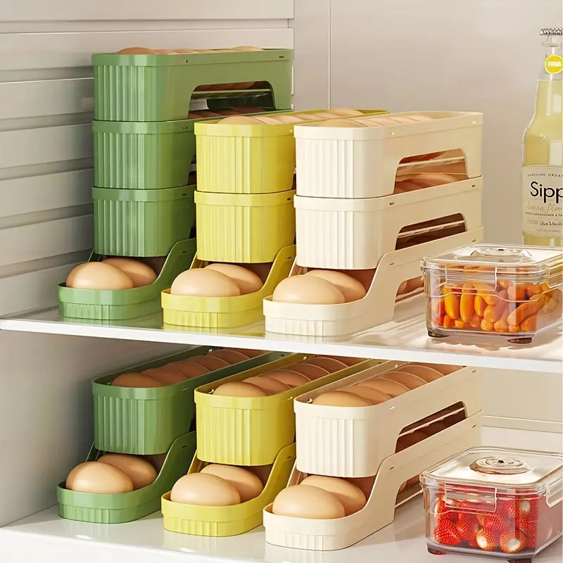 냉장고용 분리형 롤링 에그 거치대, 공간 절약형 PP  - Egg Storage Holder 리뷰 및 가격