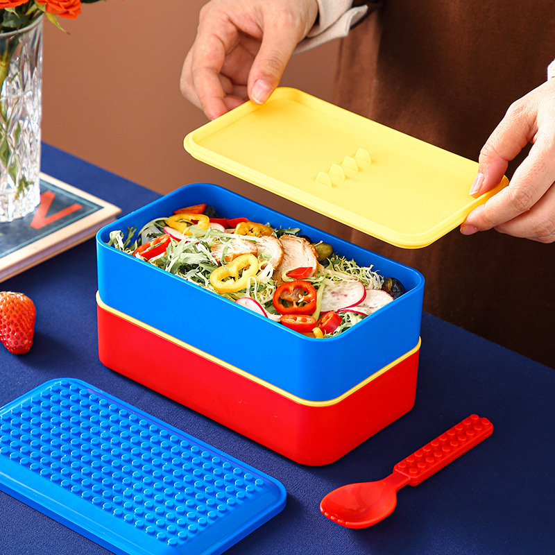 재미있는 밀폐형 도시락 세트 DIY 컬러 블록 조립 어 - Food Storage Building 리뷰 및 가격
