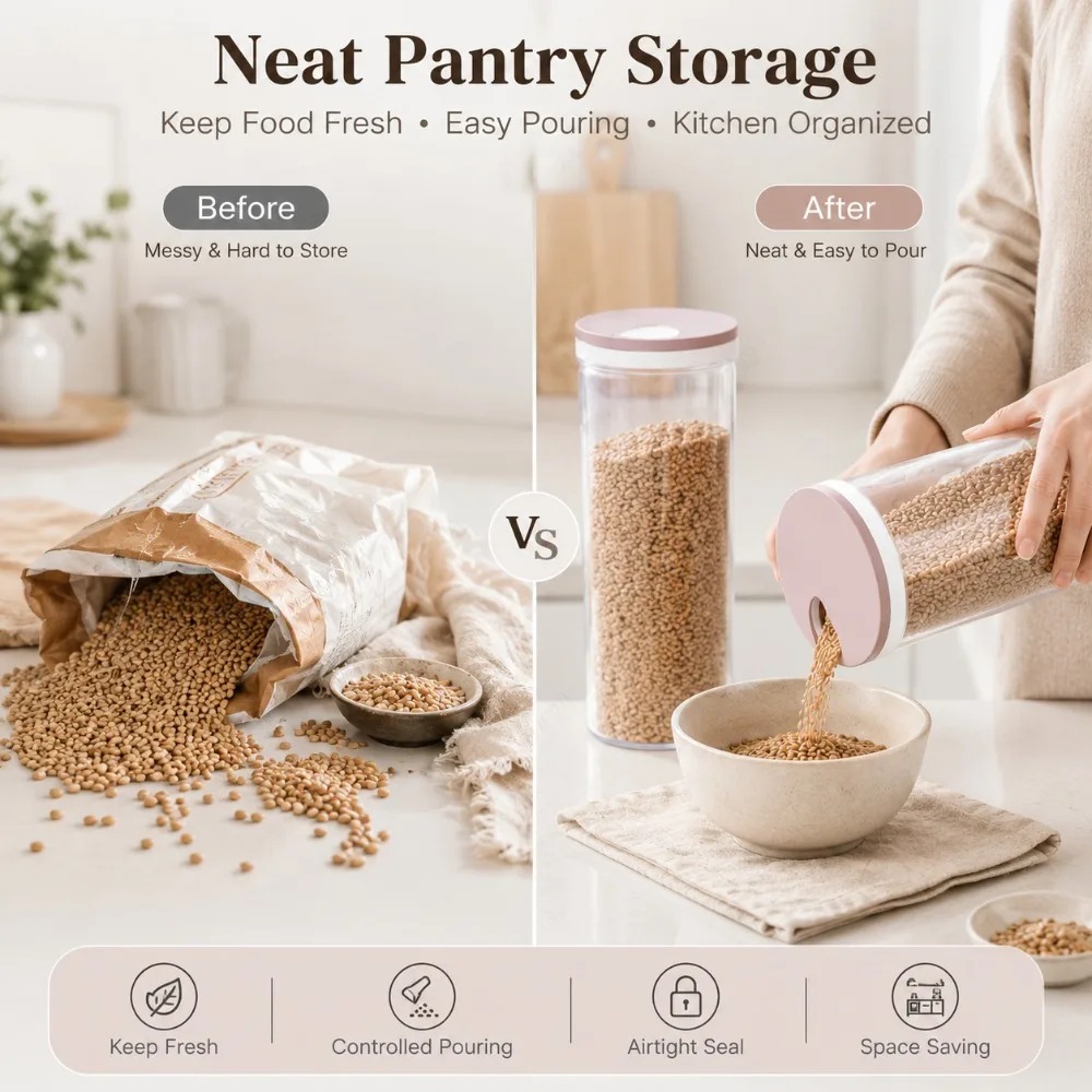 밀폐형 국수 보관함 1개 3개 세트 플라스틱 파스타 용 - Food Storage Kitchen Cabinet 리뷰 및 가격