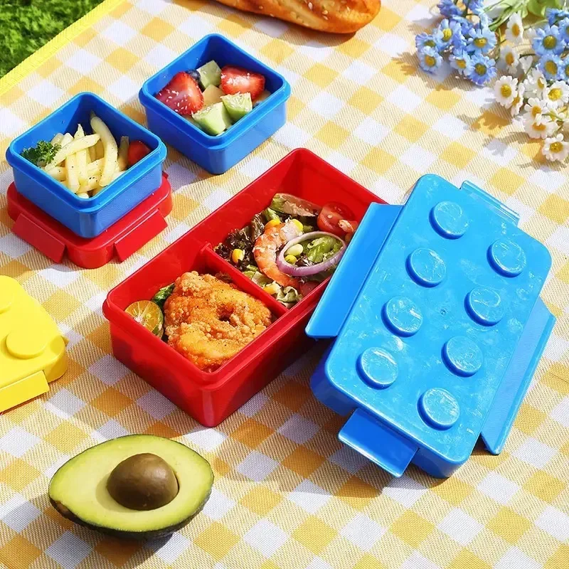 휴대용 밀폐형 도시락 컬러 블록 조립 어린이 학생 도시 - Food Storage Building 리뷰 및 가격
