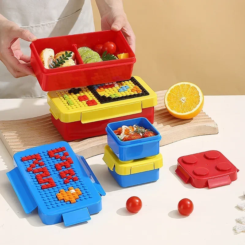 휴대용 밀폐형 도시락 컬러 블록 조립 어린이 학생 도시 - Food Storage Building 리뷰 및 가격
