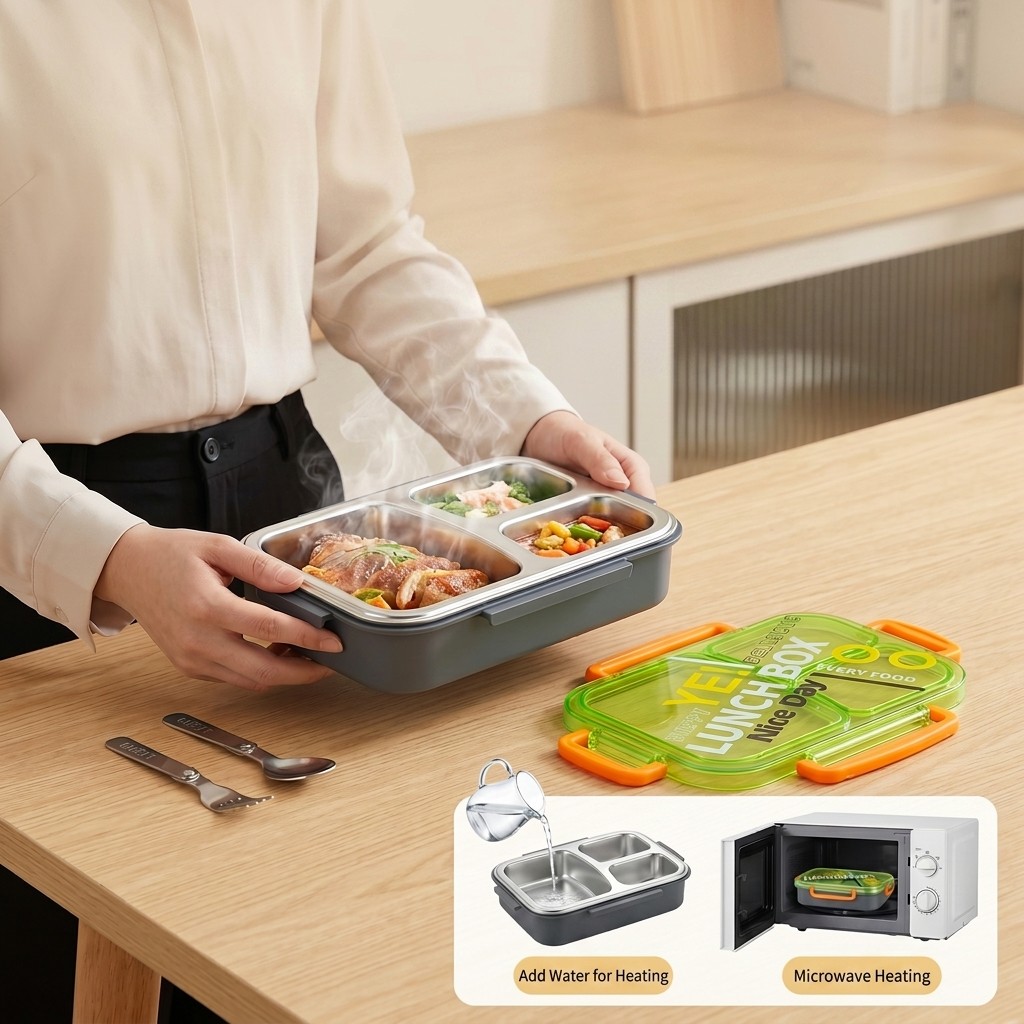 전자레인지용 304 스테인리스 도시락, 분리형 음식 보 - Food Storage Dividers 리뷰 및 가격