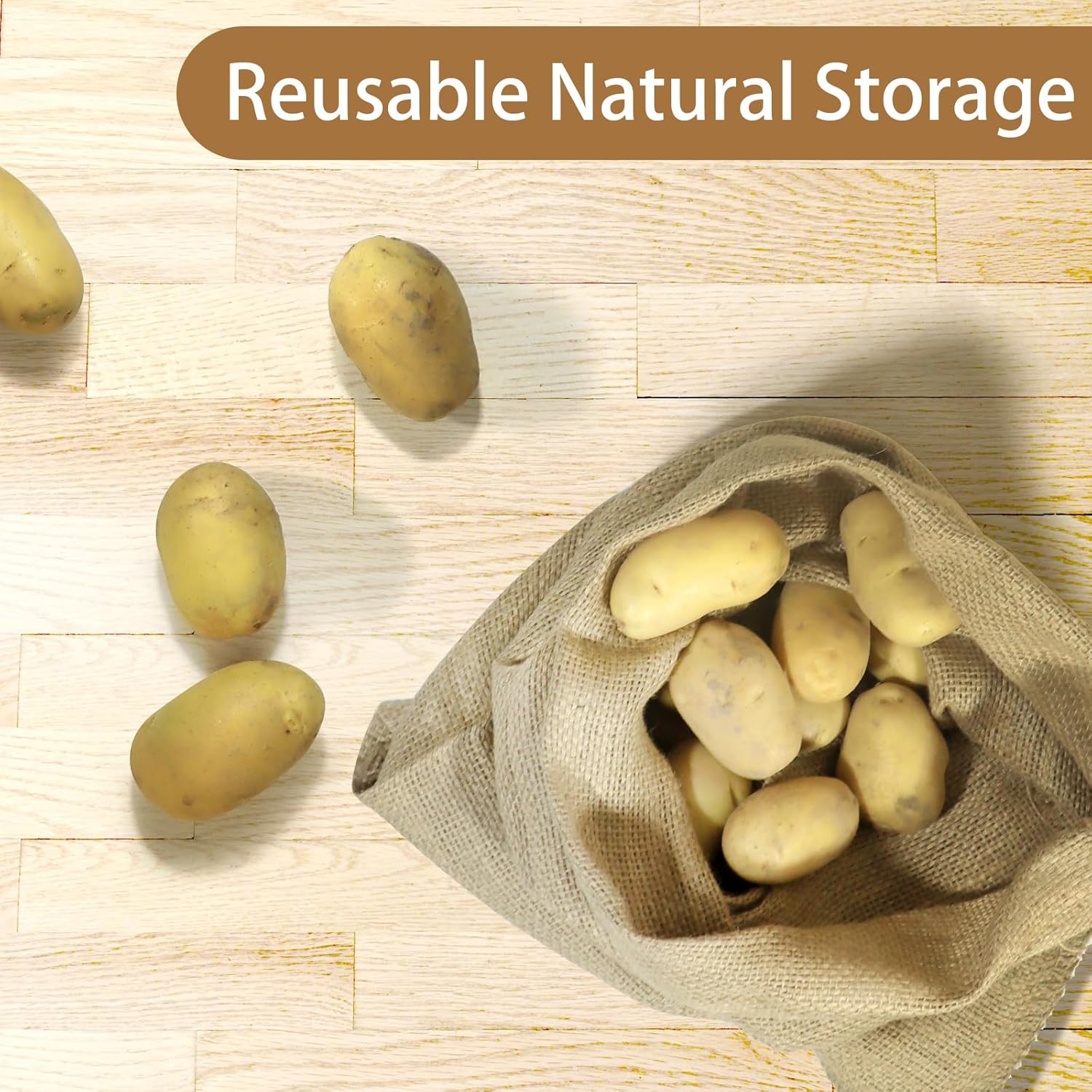 재사용 가능한 천연 황마 감자 자루 삼베 가방, 뿌리  - Food Storage Roots 리뷰 및 가격