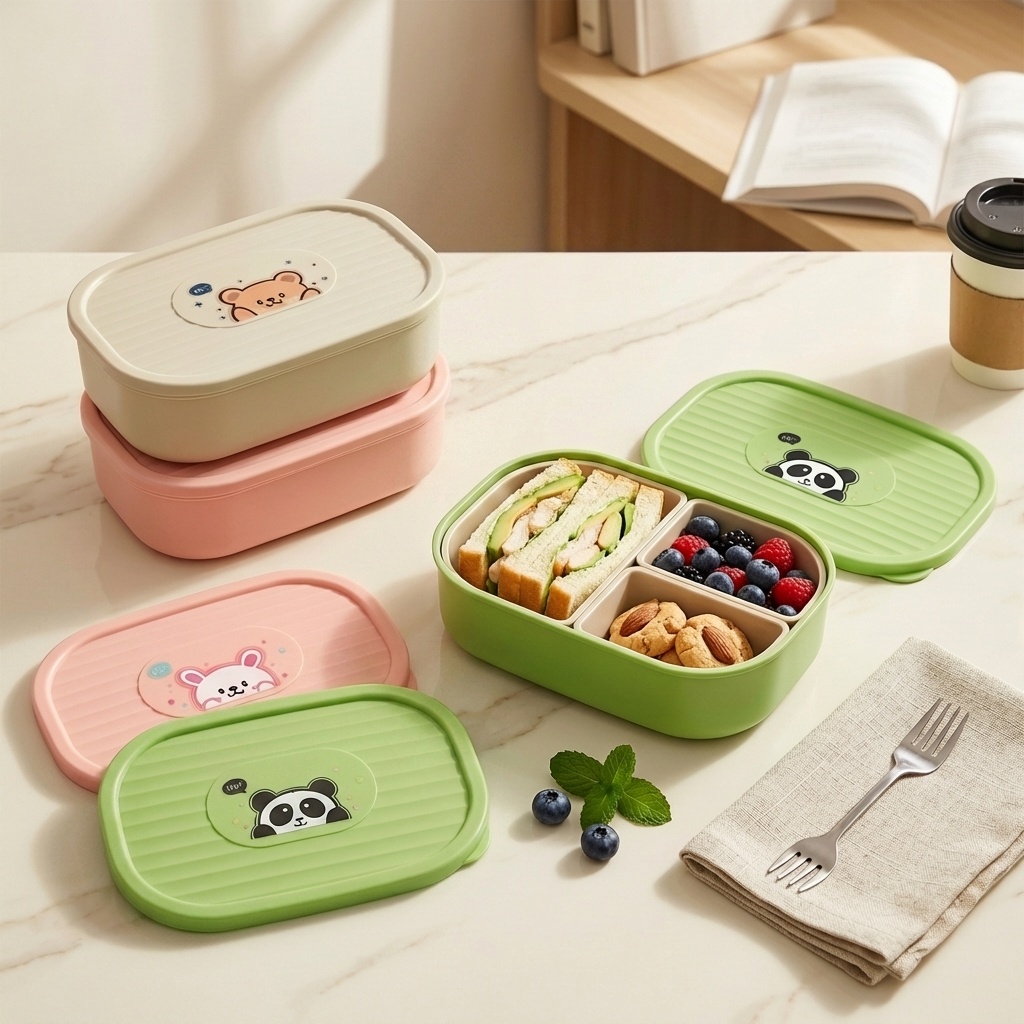 귀여운 플라스틱 분리형 도시락통 어린이 학생 휴대용 밀 - Food Storage Dividers 리뷰 및 가격