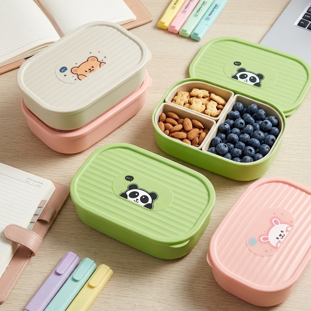 귀여운 플라스틱 분리형 도시락통 어린이 학생 휴대용 밀 - Food Storage Dividers 리뷰 및 가격