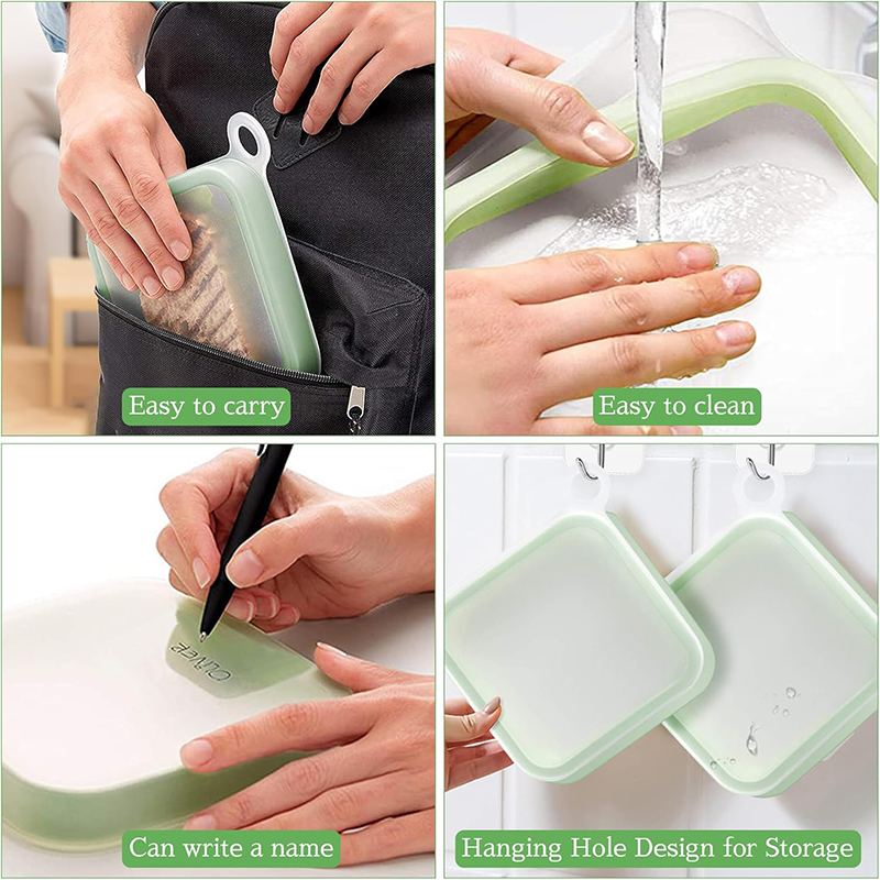 실리콘 샌드위치 토스트 도시락 상자 손잡이 휴대용 샌드 - Food Storage Handling 리뷰 및 가격