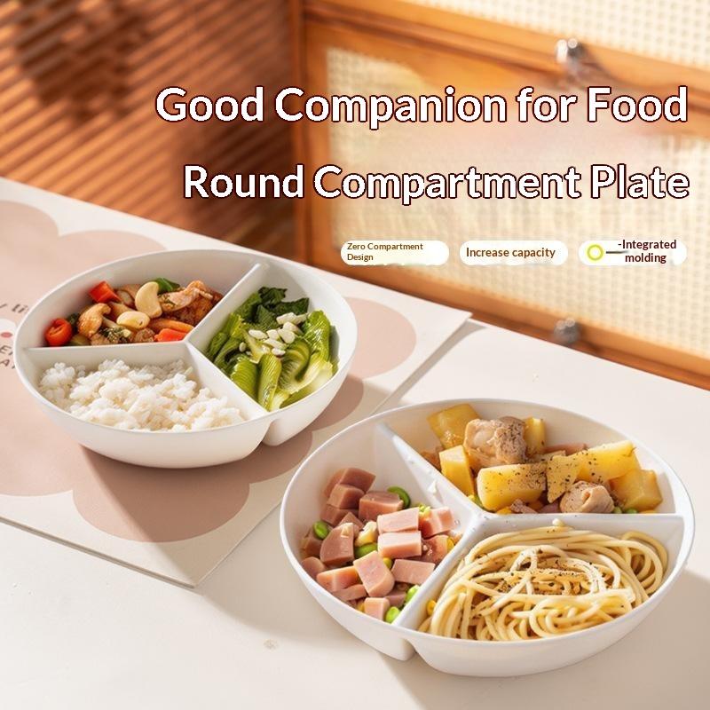 3칸 격자형 디너 플레이트 원형 플라스틱 스낵 서빙 플 - Food Storage Dividers 리뷰 및 가격