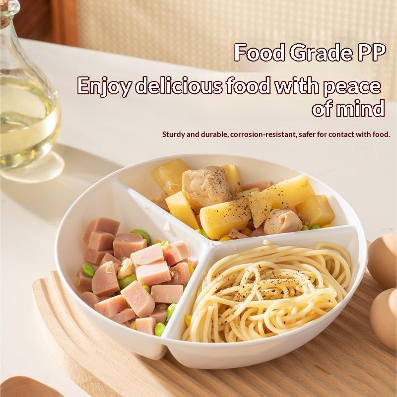 3칸 격자형 디너 플레이트 원형 플라스틱 스낵 서빙 플 - Food Storage Dividers 리뷰 및 가격
