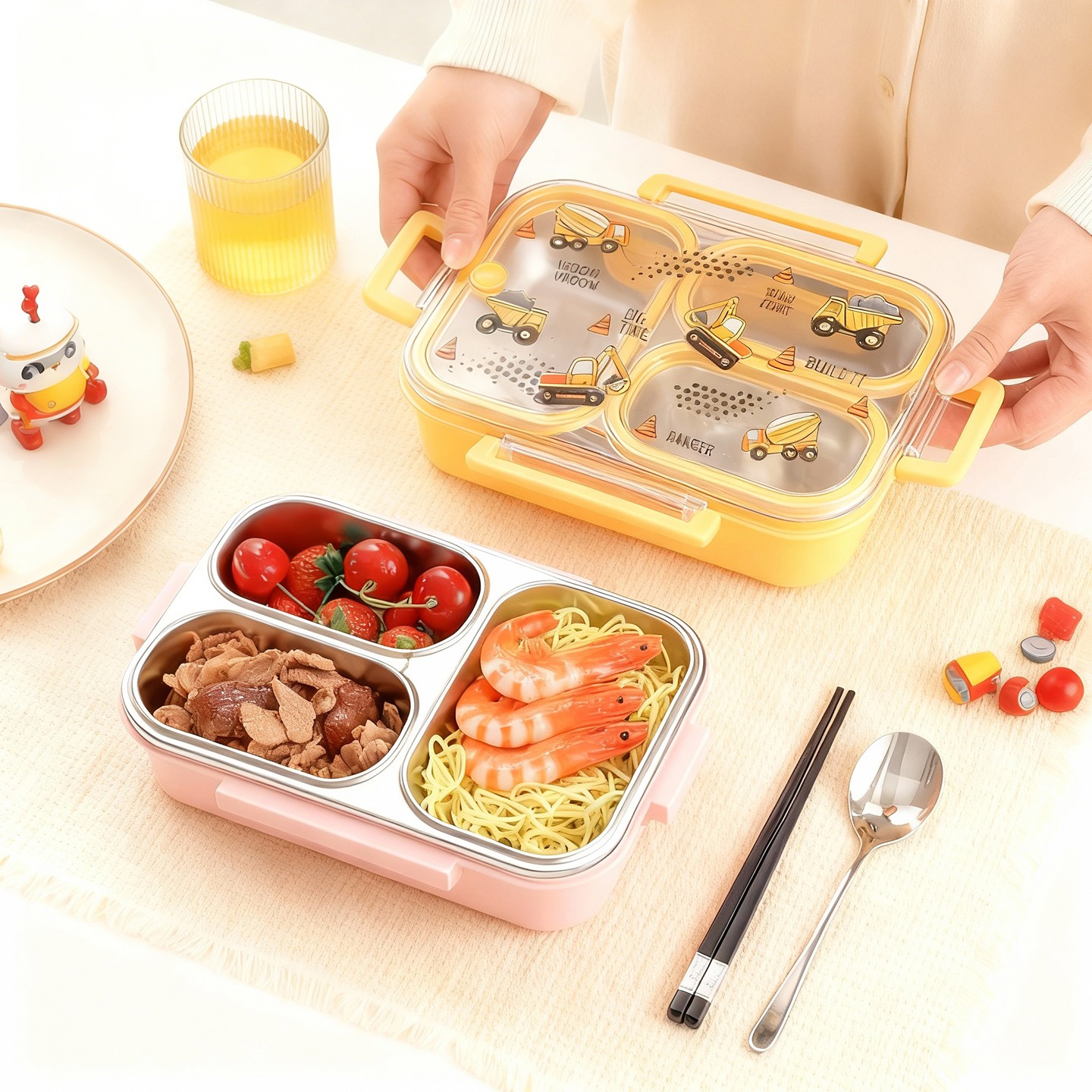 대용량 만화 캐릭터 어린이 도시락 가방 손잡이 포함 휴 - Food Storage Dividers 리뷰 및 가격